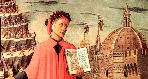Ritratto di Dante con pezzo di Firenze