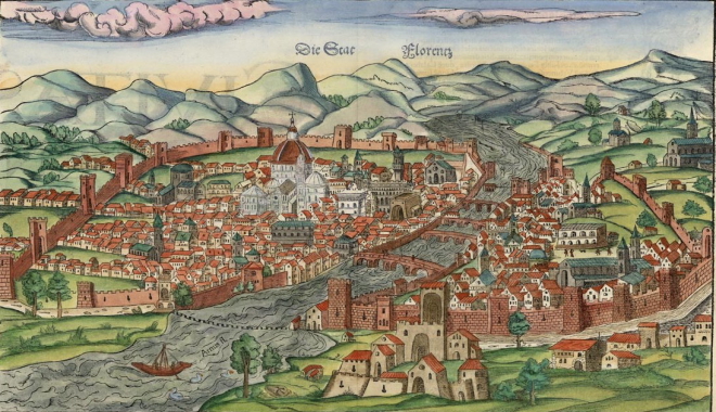 Rappresentazione medievale di Firenze al tempo di Dante Alighieri